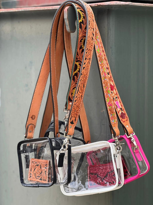 Leather purse straps MULTIPLE LENGTH OPTIONS (44"-54") 3-piece set