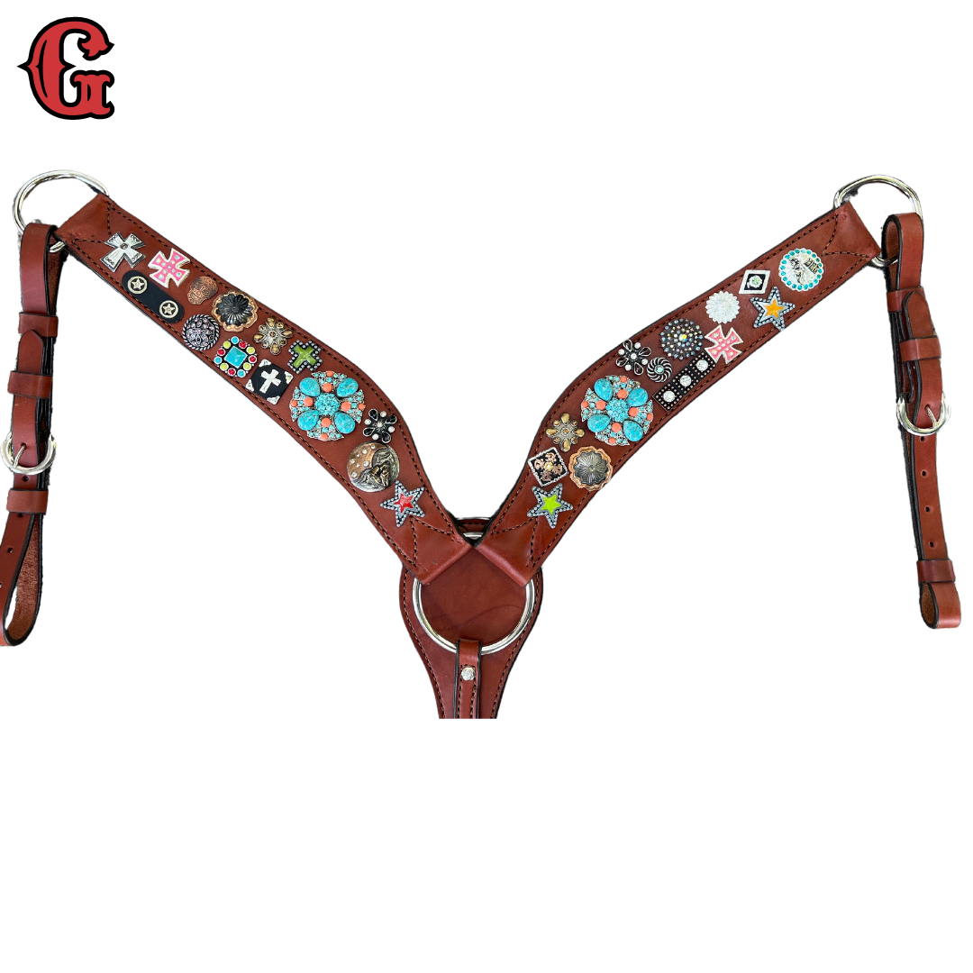 VINTAGE CONCHO BREASTCOLLARS