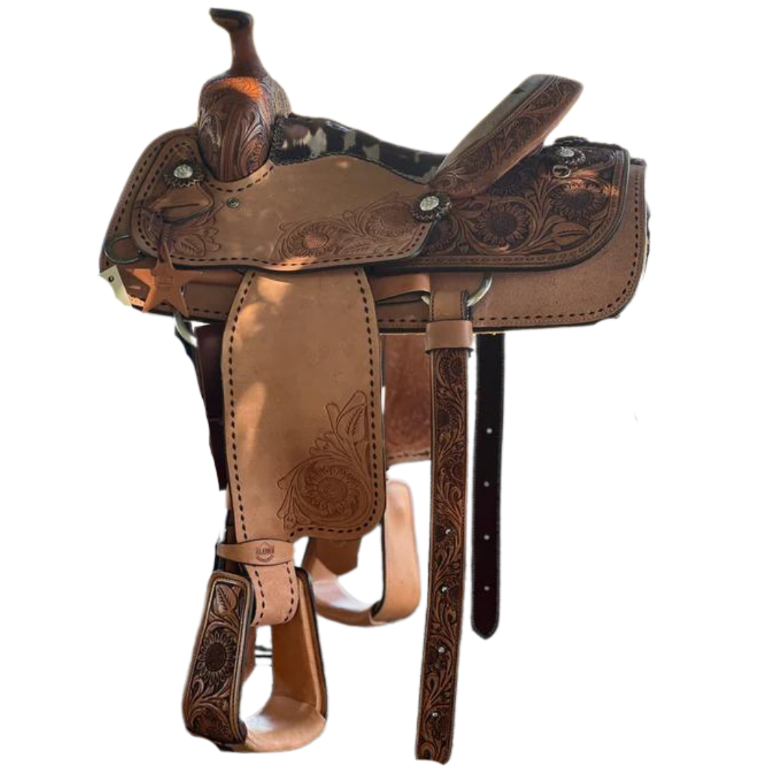 Sunflower with cow suede ALL-AROUND Saddle