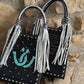 The Card Handbags- TURQUOISE HORSE SHOE SILVER TASSEL