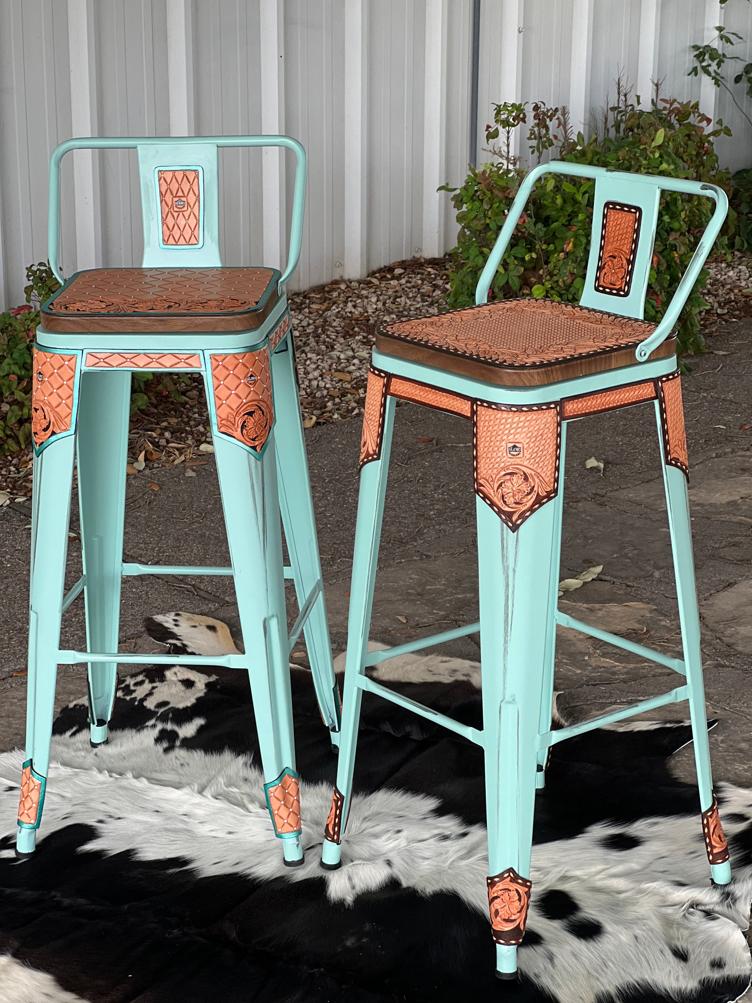 Teal metal best sale bar stools