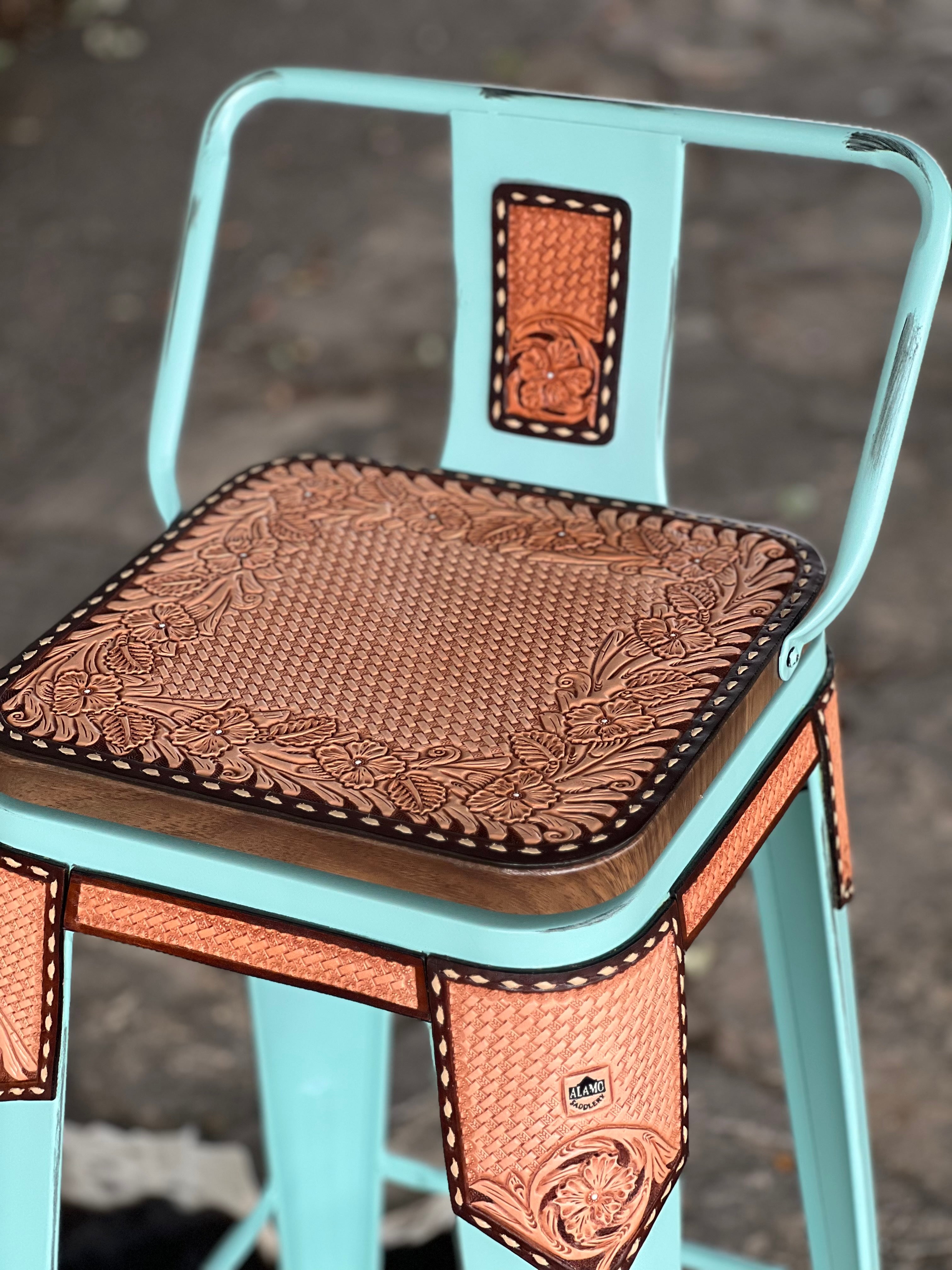 PRE ORDER SET OF 2 TURQUOISE SWIVEL BAR STOOLS