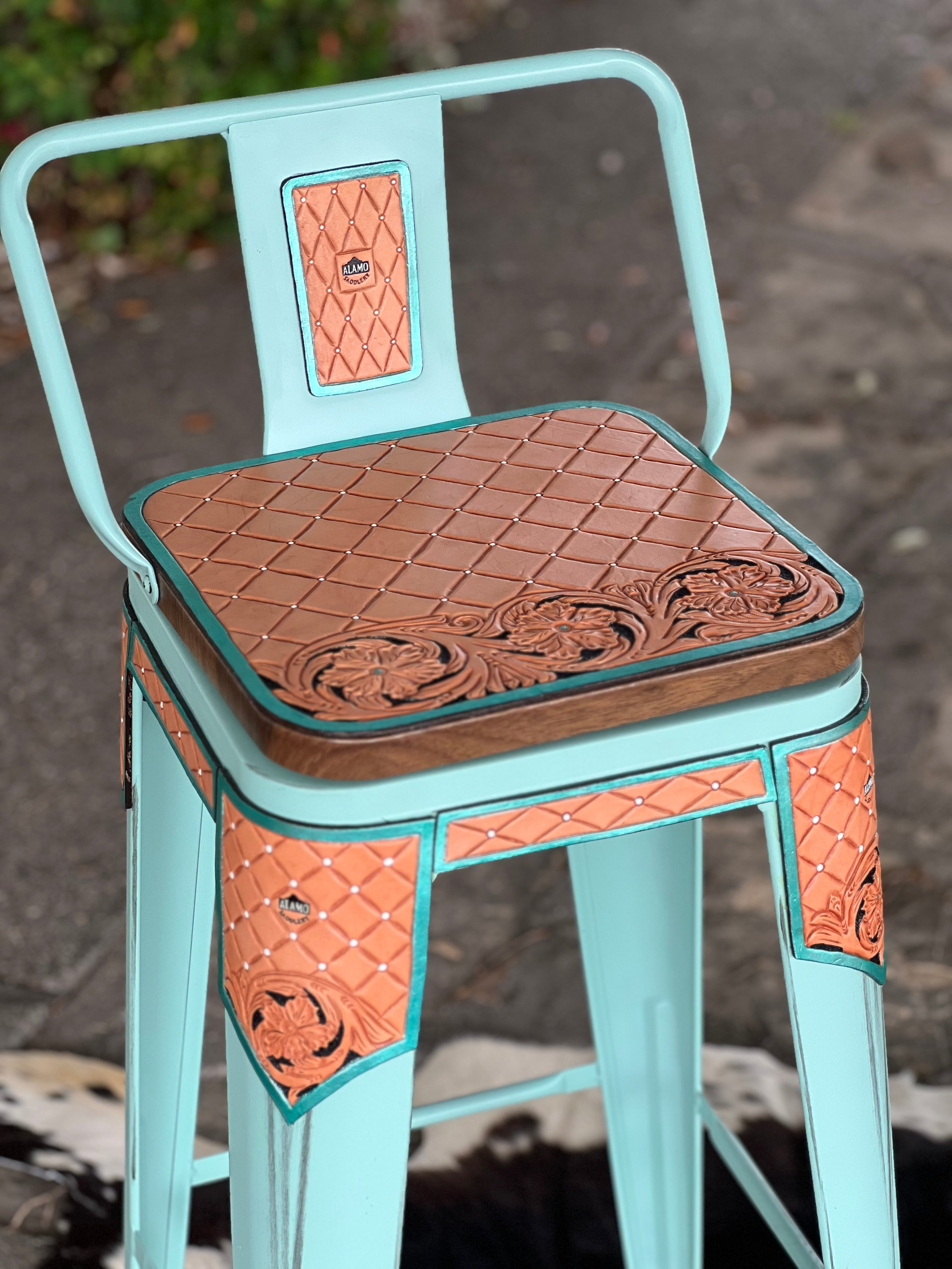 Turquoise bar discount stools with backs