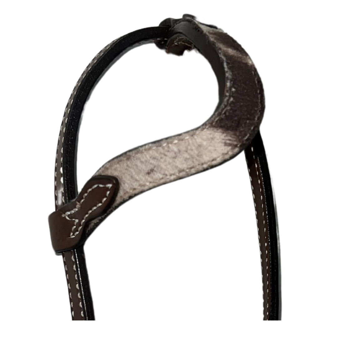 2074-Cow Suede 5/8" Wave one ear headstall with Cow Suede Overlay