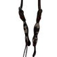 2074-Cow Suede 5/8" Wave one ear headstall with Cow Suede Overlay