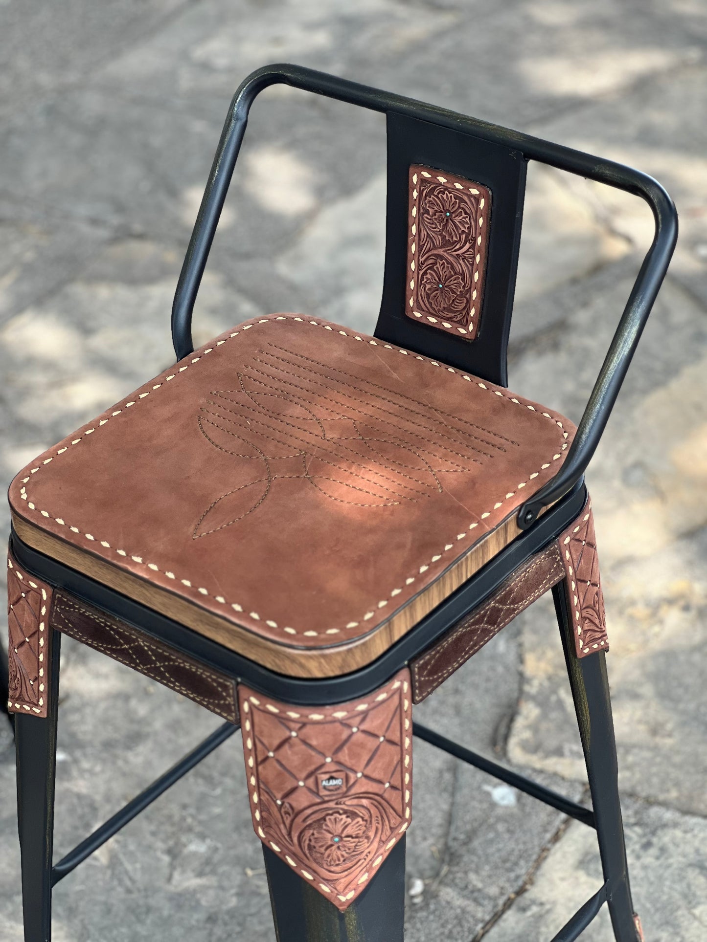 (PRE-ORDER) The Cowboy Stitch Bar Stools w/ short back