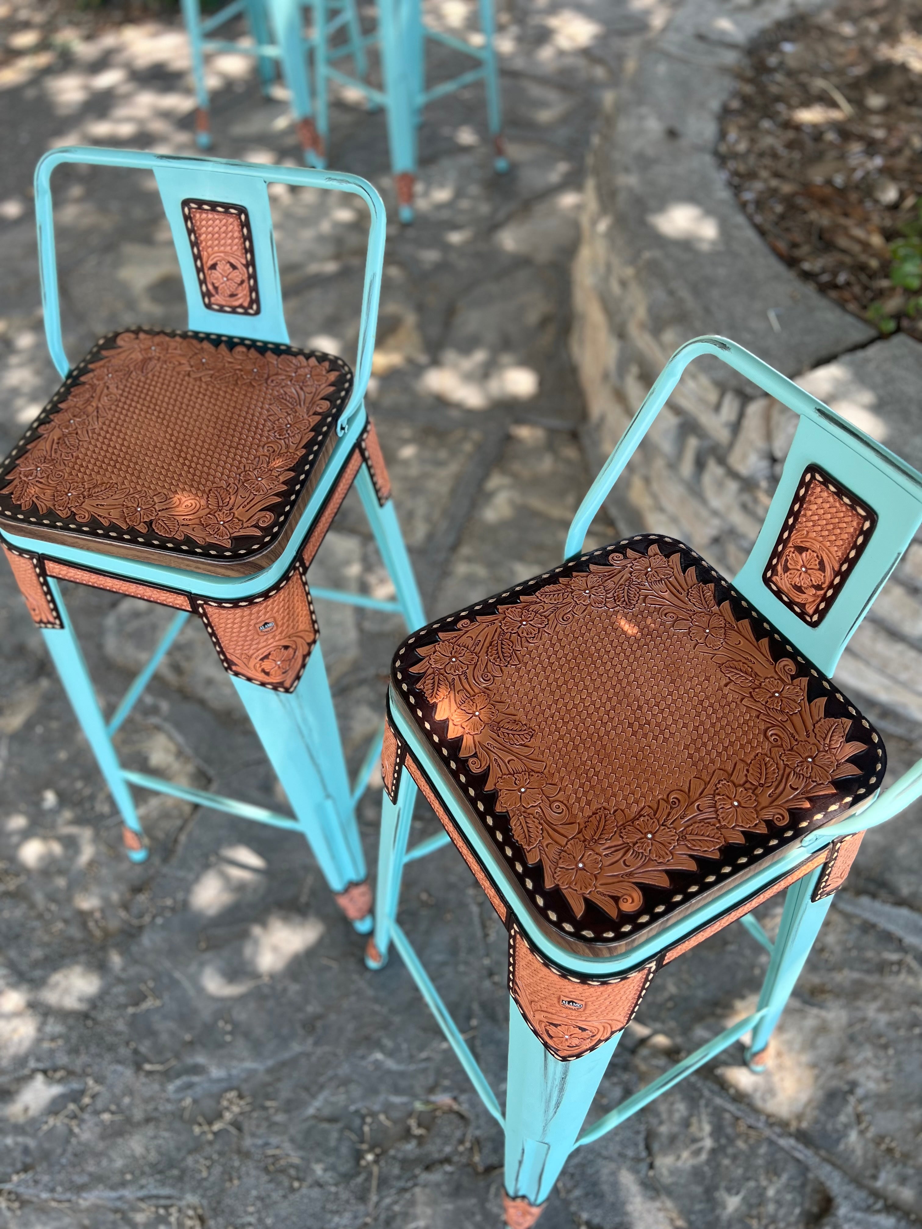 Turquoise bar stools set of online 2