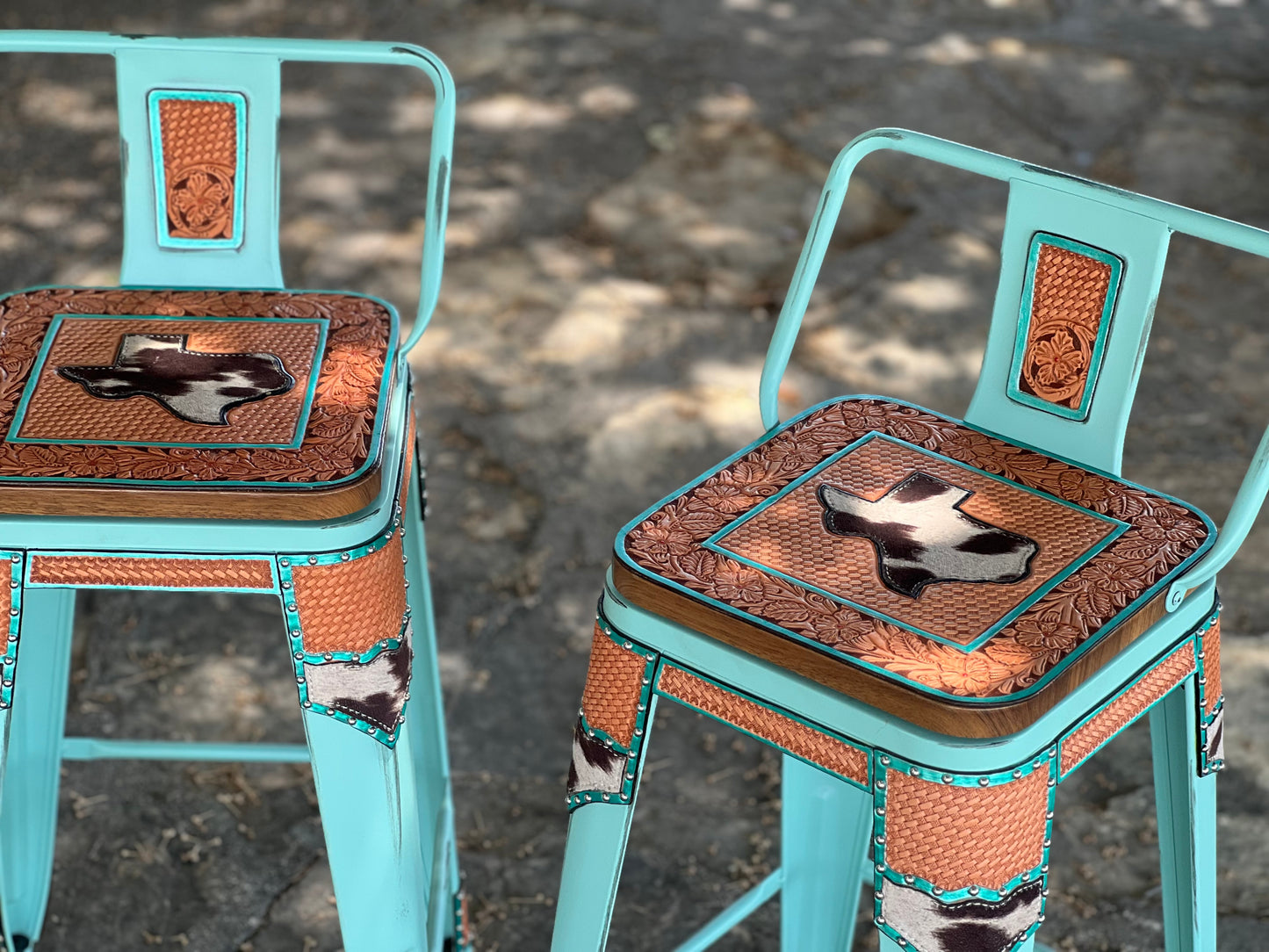 Pair of Barstools W/ Cinnamon Design