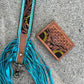 High End Stadium Bag w/ FRINGE Leather strap & Card Holder (3-piece set)