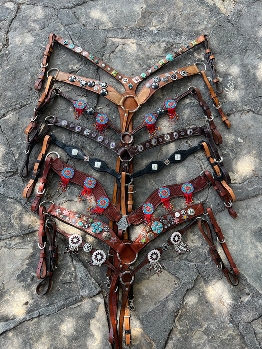 VINTAGE CONCHO BREASTCOLLARS