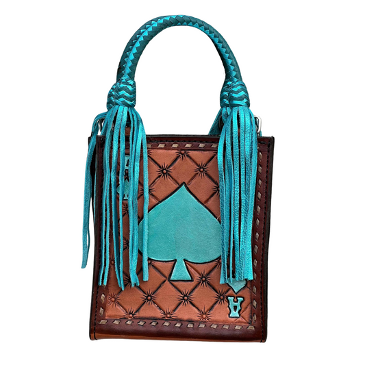 Card Handbag- Turquoise Ace Tassel