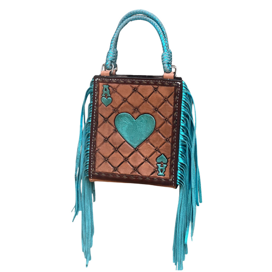 Turquoise Heart Ace Fringe