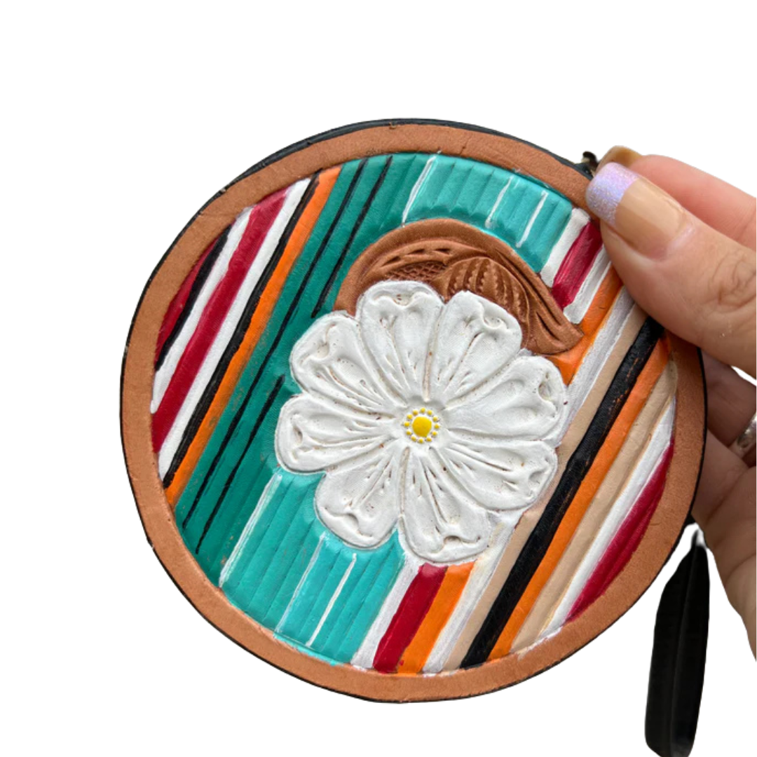 Mini Coin Bag- Serape Daisy