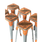 Set of 4 pairs of bar stools with gator inlay (8 bar stools)