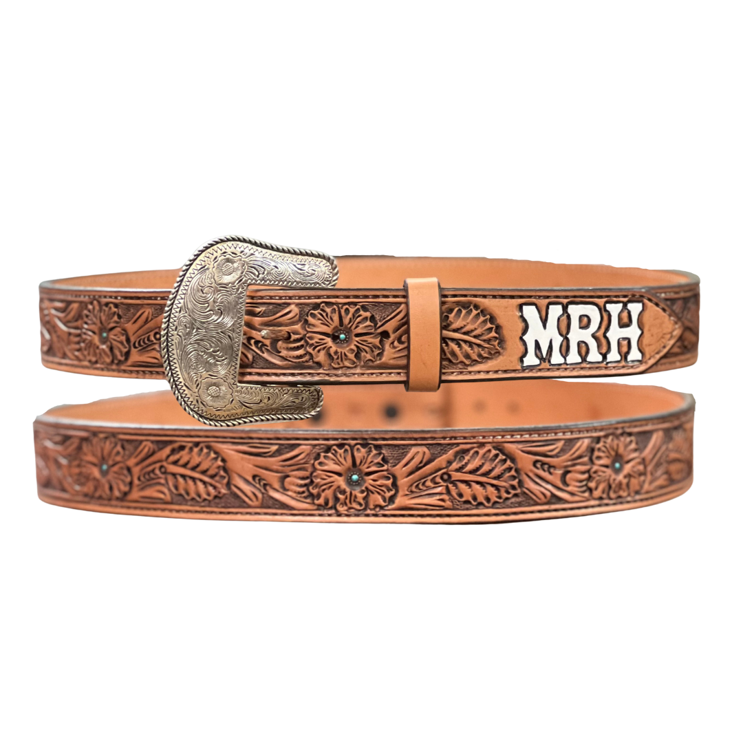 Leather name belts best sale