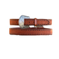 1.5" Straight TBS belt rough out toast leather w/ buckstitch